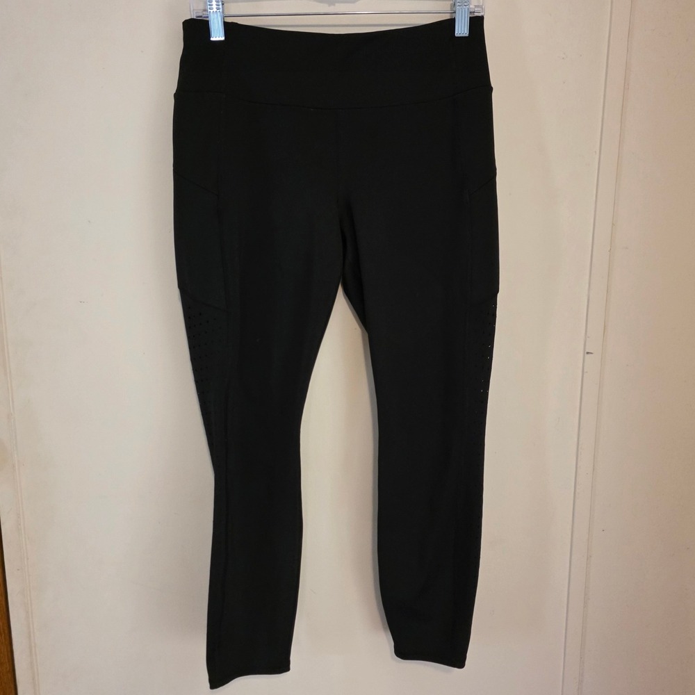 Athleta Womens Leggings Size Medium Black Perforated Pockets Yoga Athletic Pants